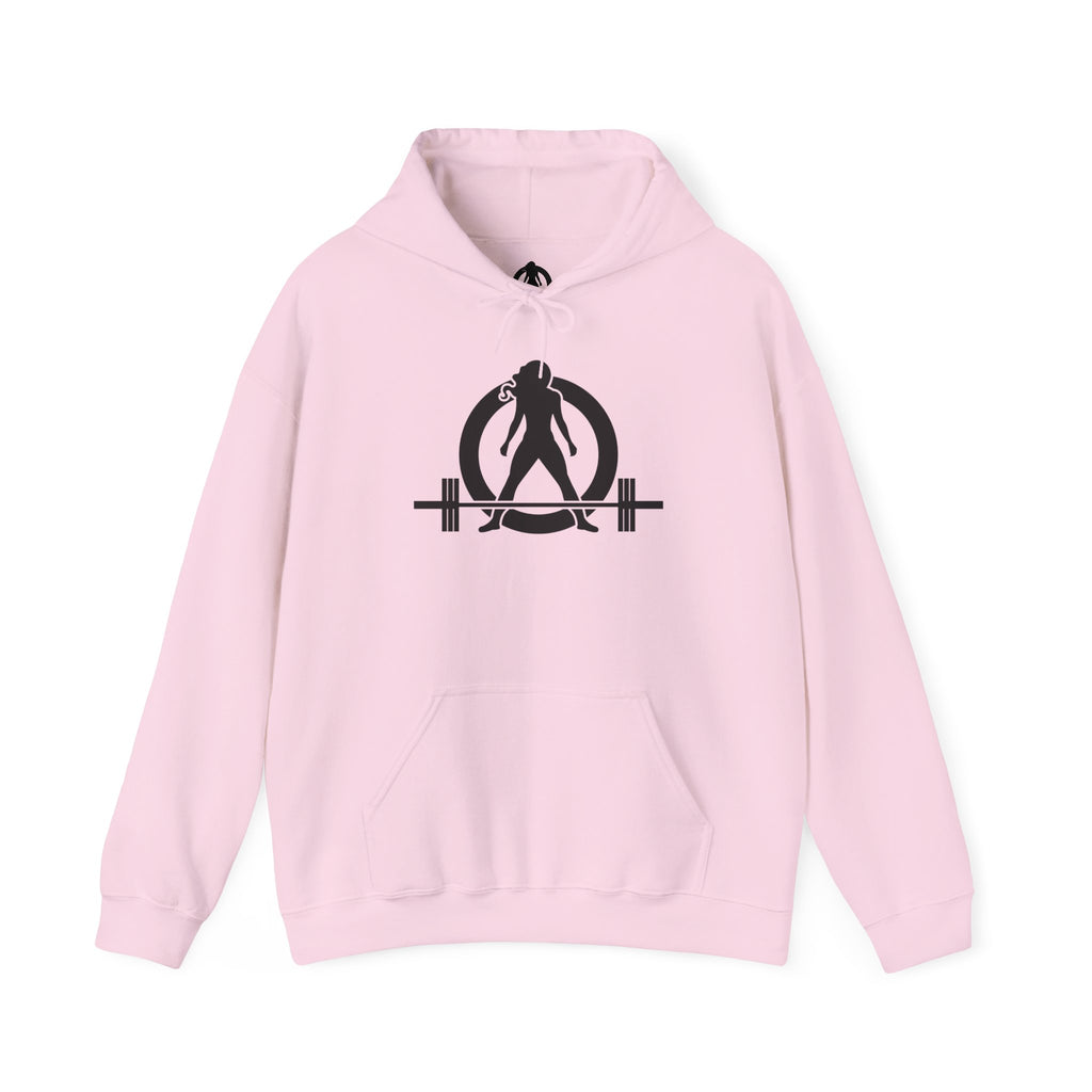Lift Heavy Run Fast - Unisex Heavy Blend Hooded Sweatshirt  - Front & Back Black Logo