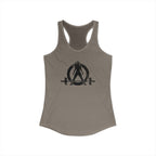 I Could Deadlift You - Women's Ideal Racerback Tank - Black Distressed Logo + Back