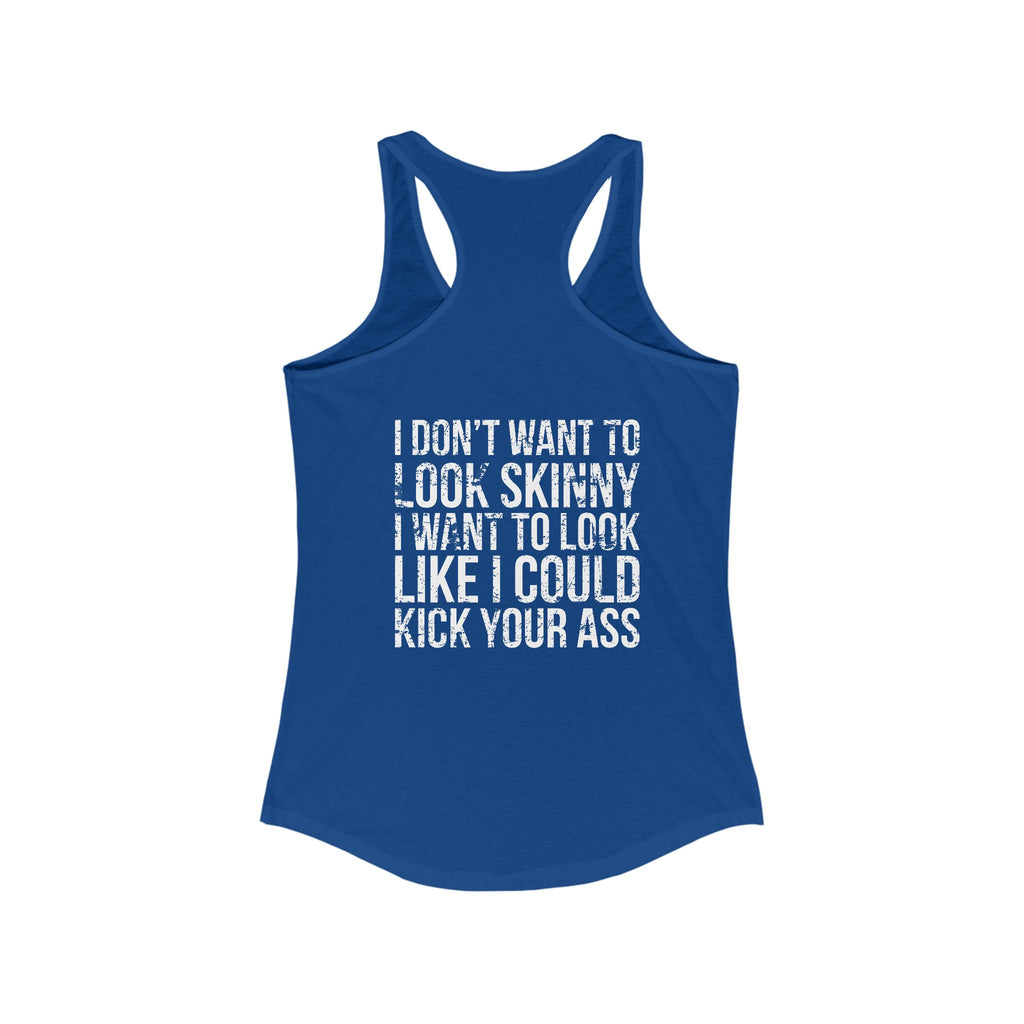 Kick Your Ass - Classic White Logo - Ideal Racerback Tank