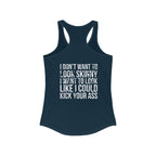 Kick Your Ass – Women’s Racerback Tank | Classic White Logo