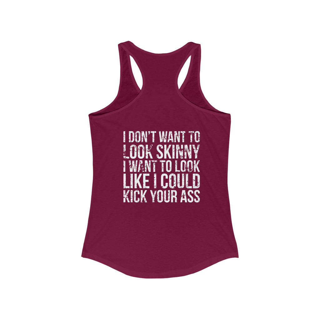 Kick Your Ass - Classic White Logo - Ideal Racerback Tank