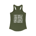 Kick Your Ass – Women’s Racerback Tank | Classic White Logo