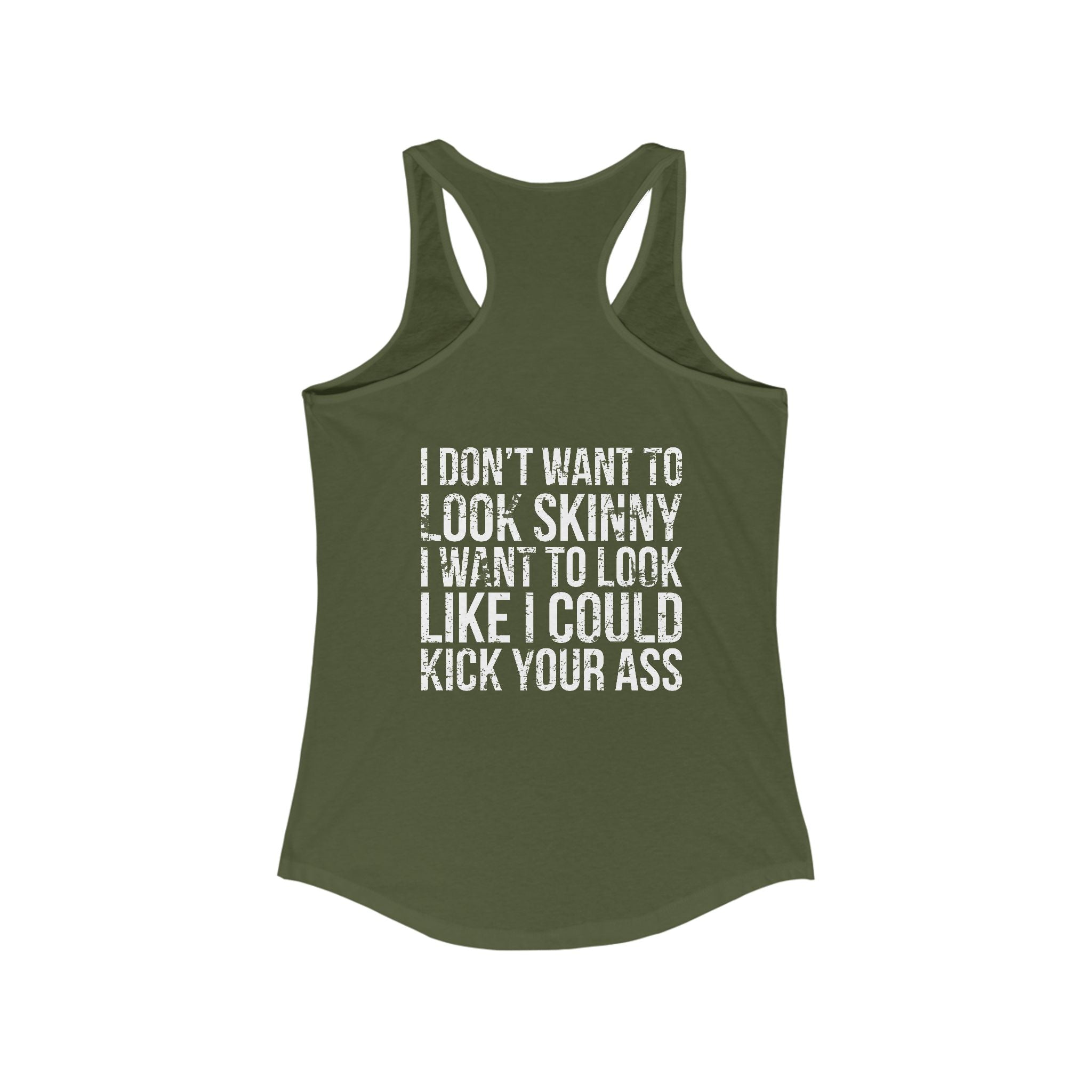 Kick Your Ass - Classic White Logo - Ideal Racerback Tank
