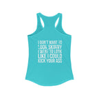 Kick Your Ass – Women’s Racerback Tank | Classic White Logo