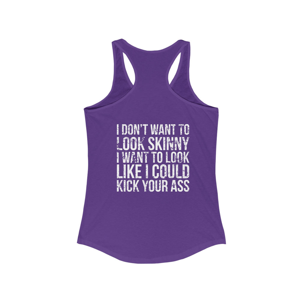 Kick Your Ass - Classic White Logo - Ideal Racerback Tank