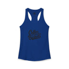 Coffee & Barbells - Women's Ideal Racerback Tank - Black Logo Plain Back