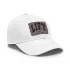 Lift Like A Girl - Dad Hat with Leather Patch (Rectangle) - Black Font