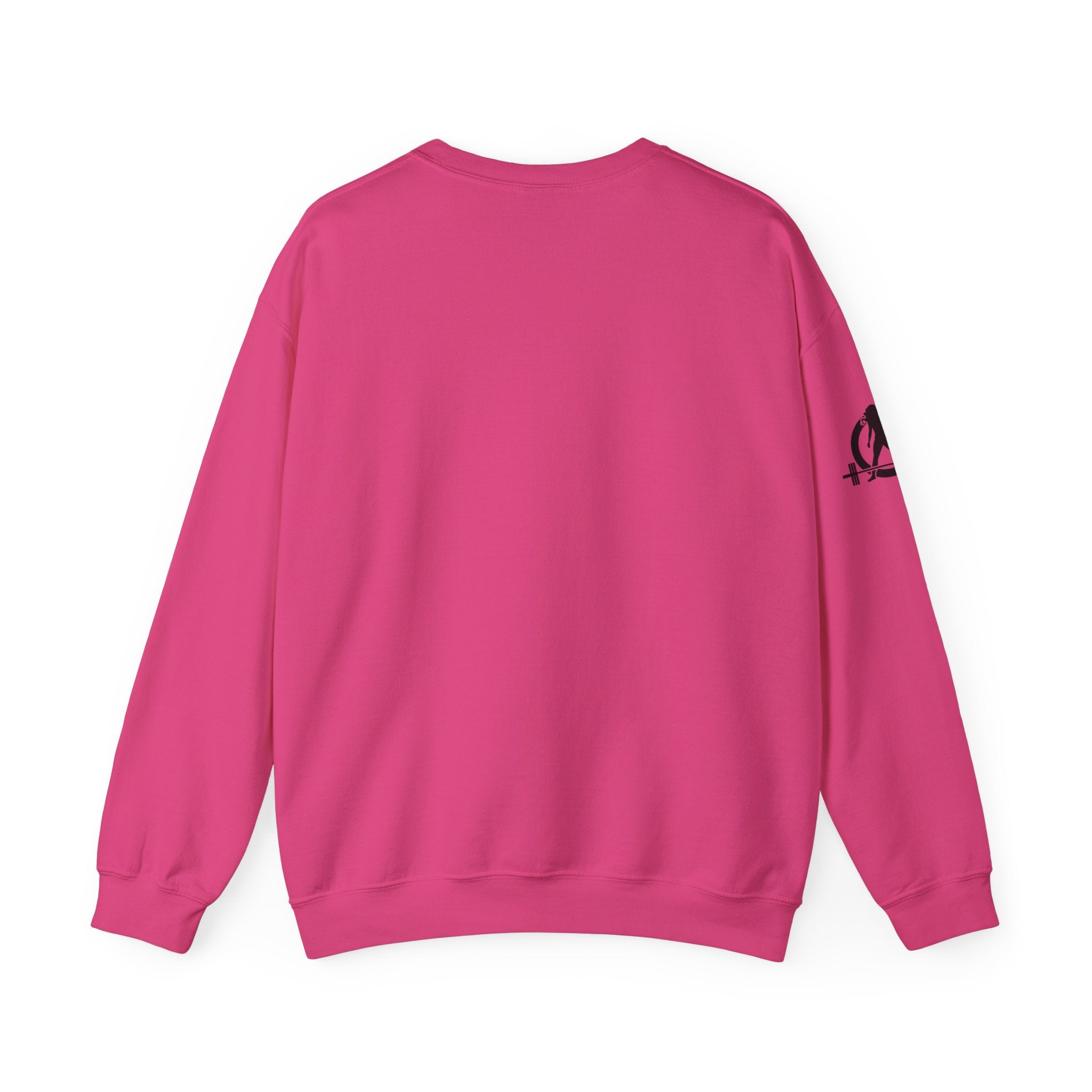 She is STRONG - Unisex Heavy Blend™ Crewneck Sweatshirt - Front Black Logo - Plain Back