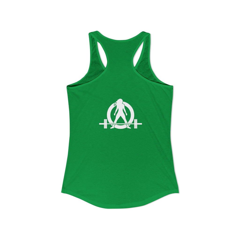 45 + 45 = 135 - Women's Ideal Racerback Tank - White Print Front & Back