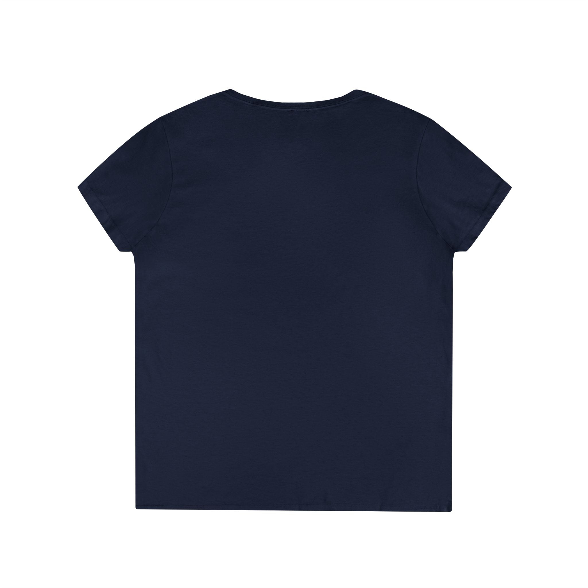 Ladies' V-Neck T-Shirt -  White Distressed Logo