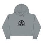 Empowered Crop Hoodie – For Strong Women Who Lift - Black Classic Logo