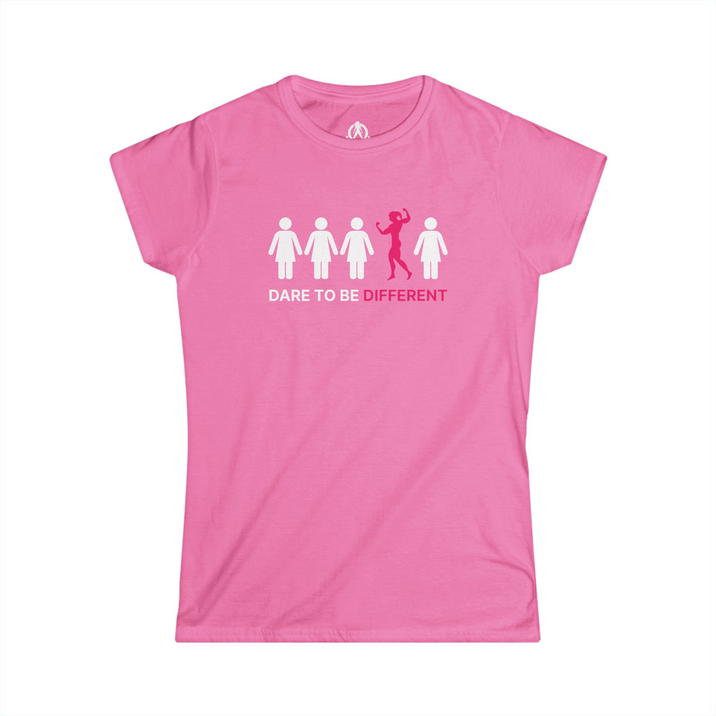 Dare To Be Different - Flex - Women's Softstyle Tee - Logo on Front - Plain Back
