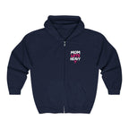 Mom Lifts Heavy – Unisex Full-Zip Hoodie – Left Chest Logo
