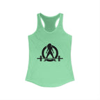 ALL I NEED IS Coffee and a barbell - Women's Ideal Racerback Tank - Dark Logo Front & Back