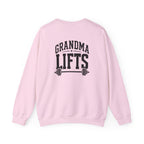 Grandma Lifts - Crewneck Sweatshirt — Front & Back Black Logo