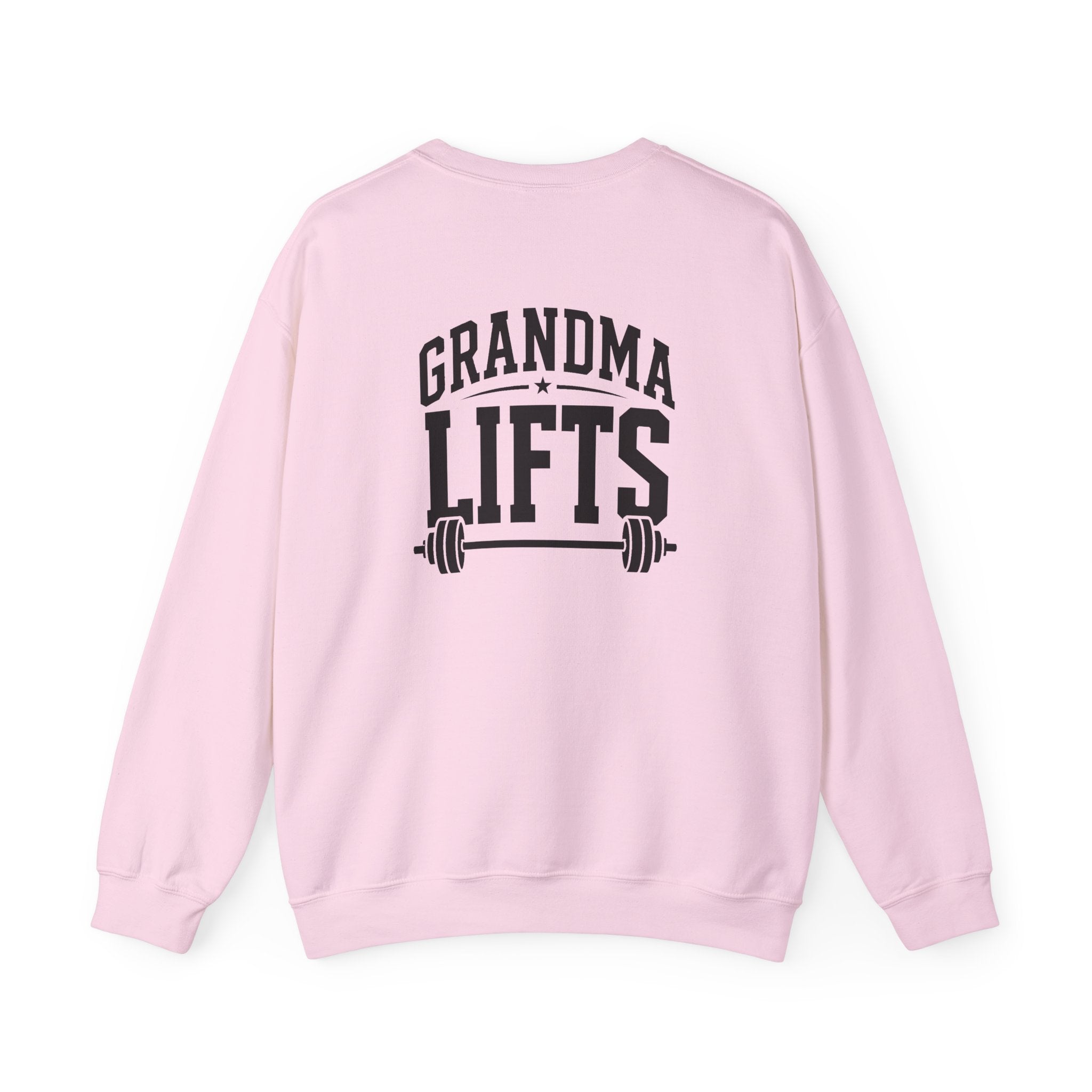 Grandma Lifts - Crewneck Sweatshirt — Front & Back Black Logo