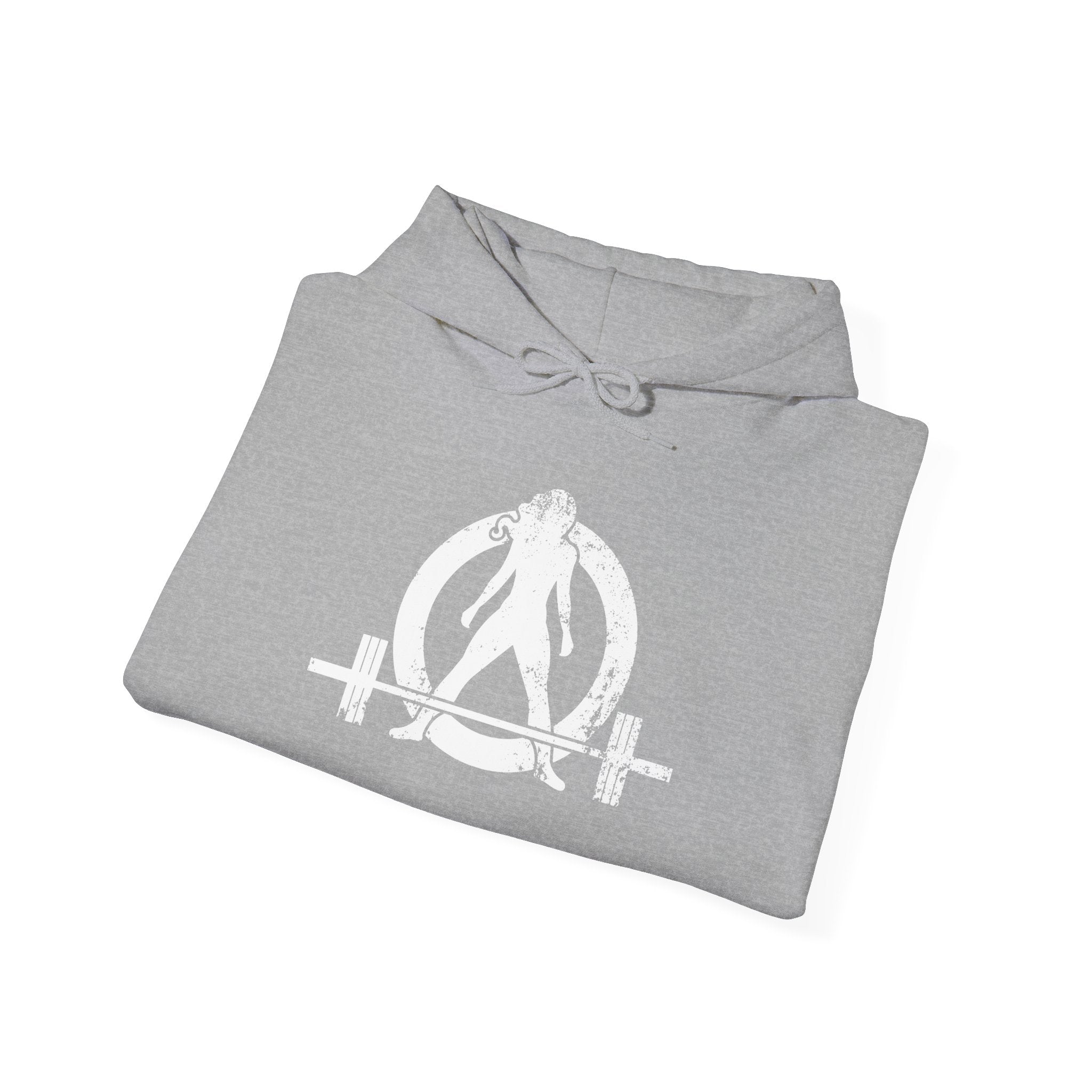 Distressed Logo - Unisex Heavy Blend Hooded Sweatshirt - White Logo - Plain Back  (BEST SELLER)