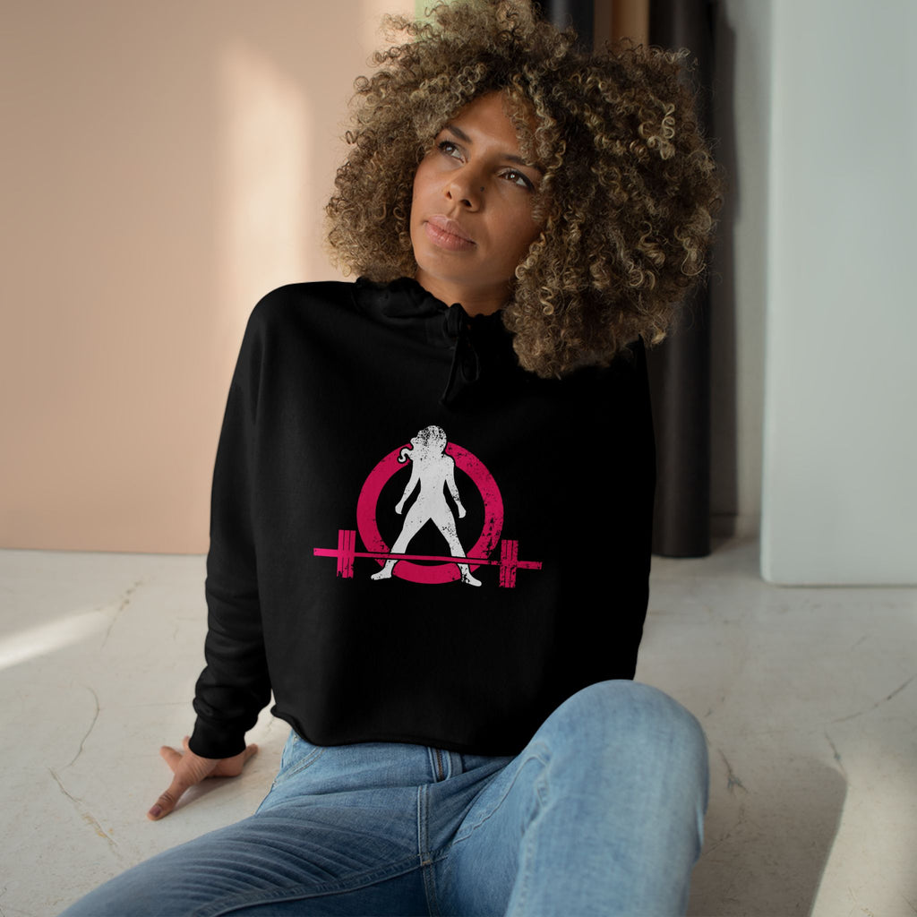 Empowered Crop Hoodie – For Strong Women Who Lift - Classic Logo