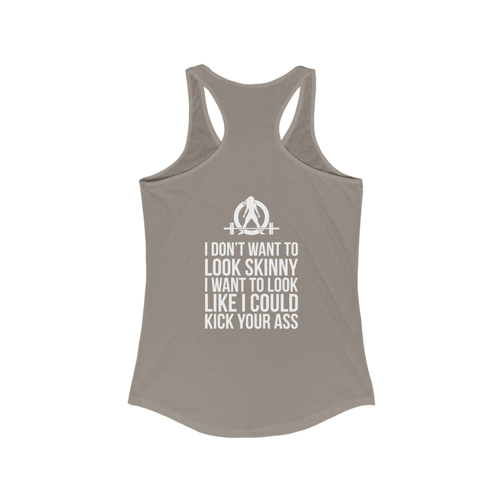 Kick Your Ass + WWLW - White Logo - Ideal Racerback Tank - V2
