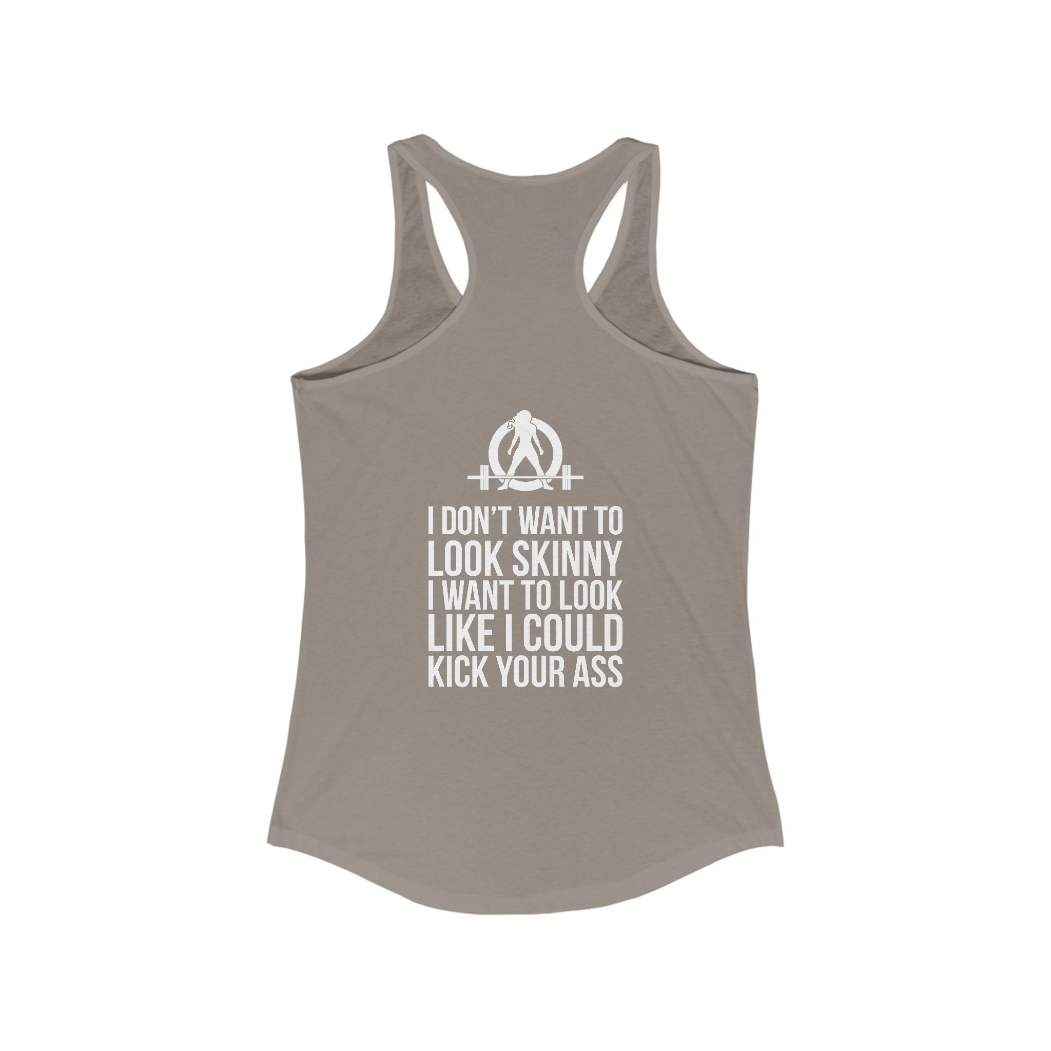 Kick Your Ass + WWLW - White Logo - Ideal Racerback Tank - V2