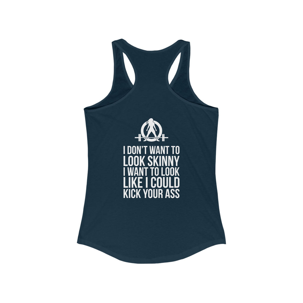 Kick Your Ass + WWLW - White Logo - Ideal Racerback Tank - V2
