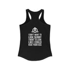 Kick Your Ass + WWLW – Women’s Racerback Tank | White Logo