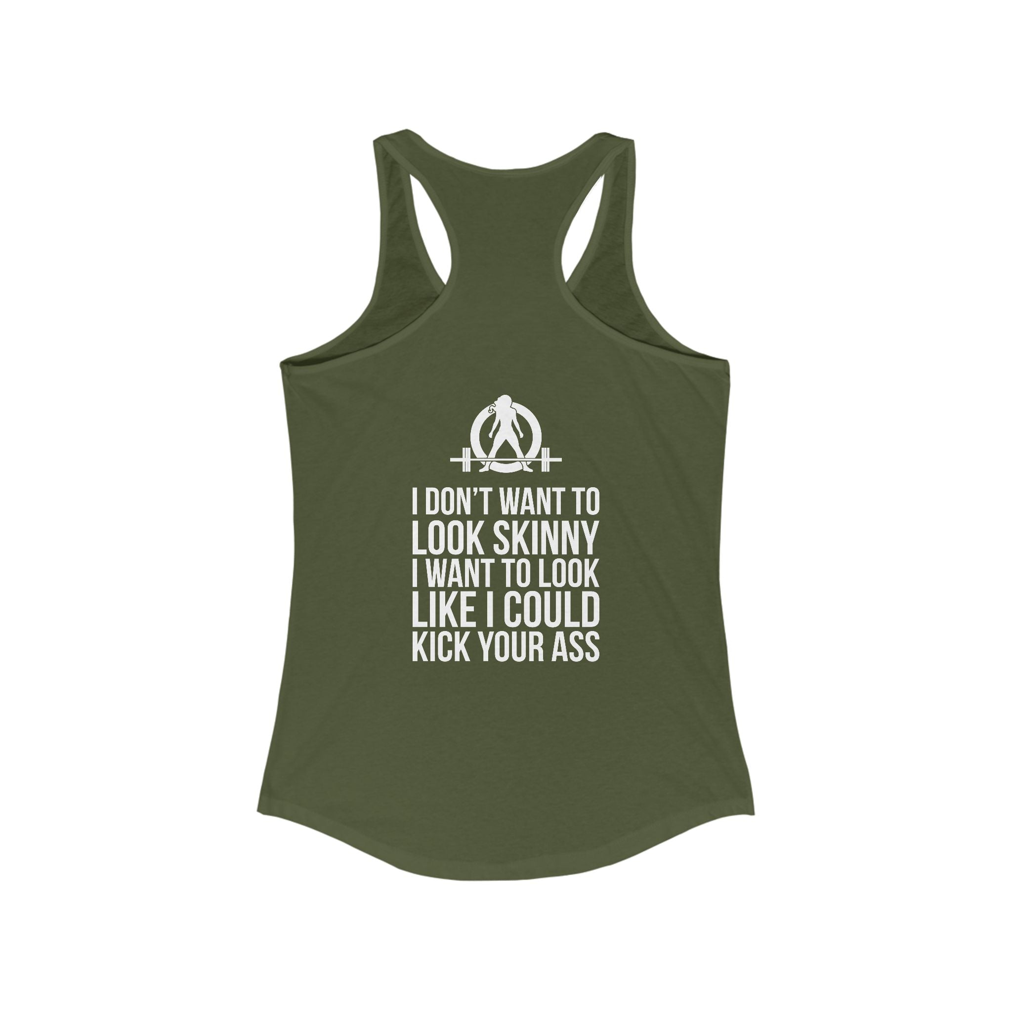 Kick Your Ass + WWLW - White Logo - Ideal Racerback Tank - V2