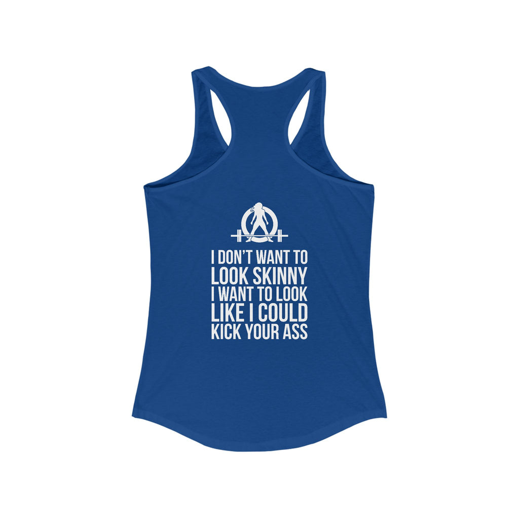 Kick Your Ass + WWLW - White Logo - Ideal Racerback Tank - V2