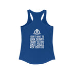 Kick Your Ass + WWLW – Women’s Racerback Tank | White Logo
