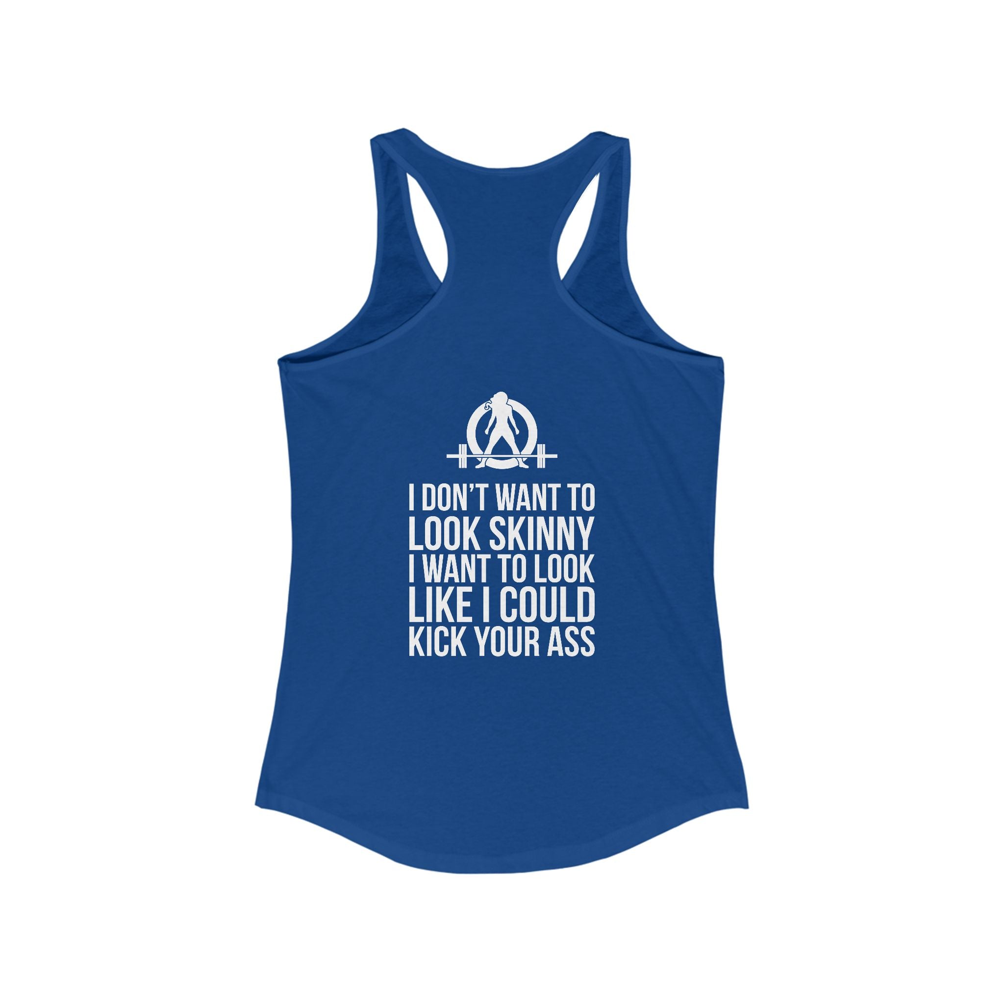 Kick Your Ass + WWLW - White Logo - Ideal Racerback Tank - V2