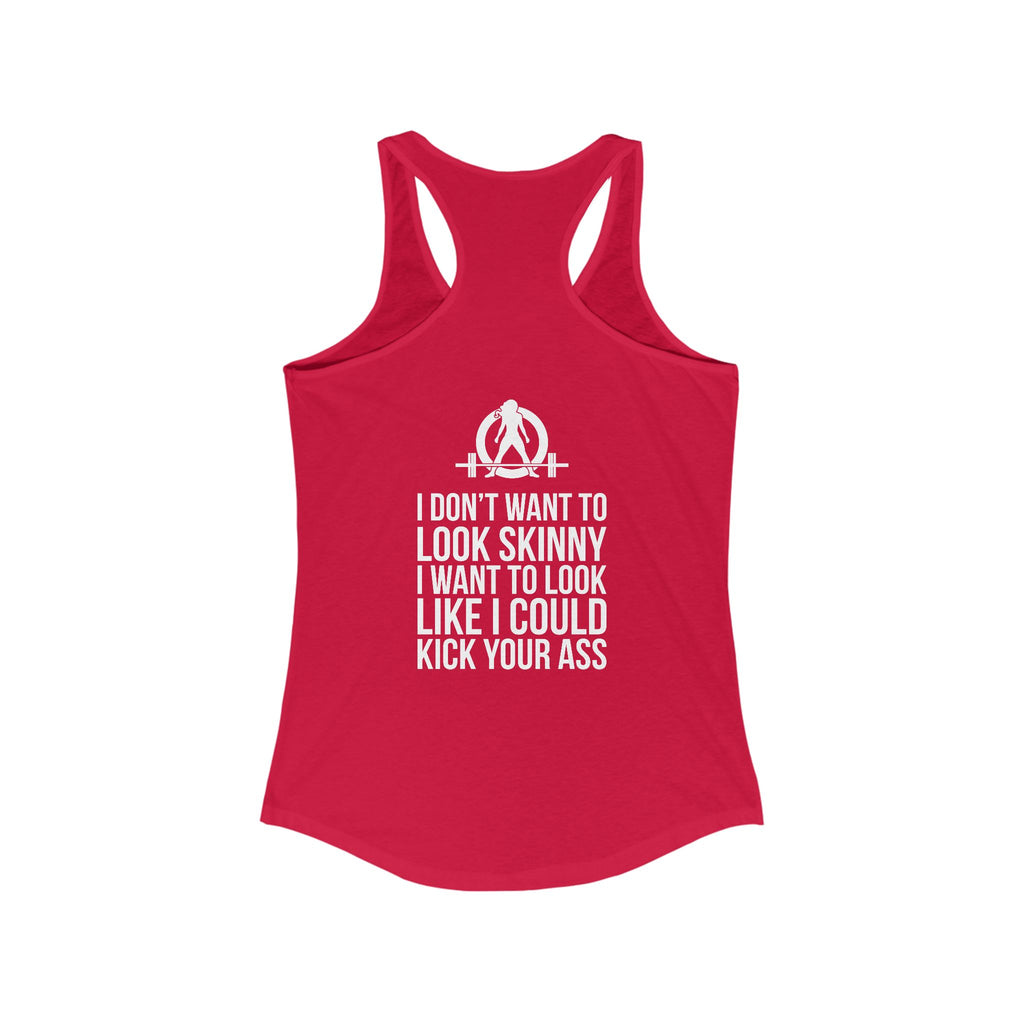 Kick Your Ass + WWLW - White Logo - Ideal Racerback Tank - V2