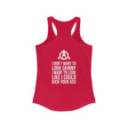 Kick Your Ass + WWLW – Women’s Racerback Tank | White Logo