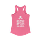 Kick Your Ass + WWLW – Women’s Racerback Tank | White Logo