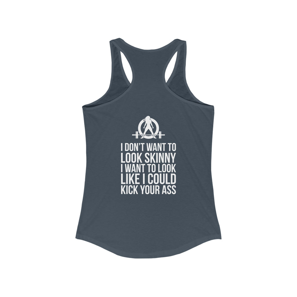 Kick Your Ass + WWLW - White Logo - Ideal Racerback Tank - V2