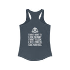 Kick Your Ass + WWLW – Women’s Racerback Tank | White Logo