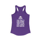 Kick Your Ass + WWLW – Women’s Racerback Tank | White Logo