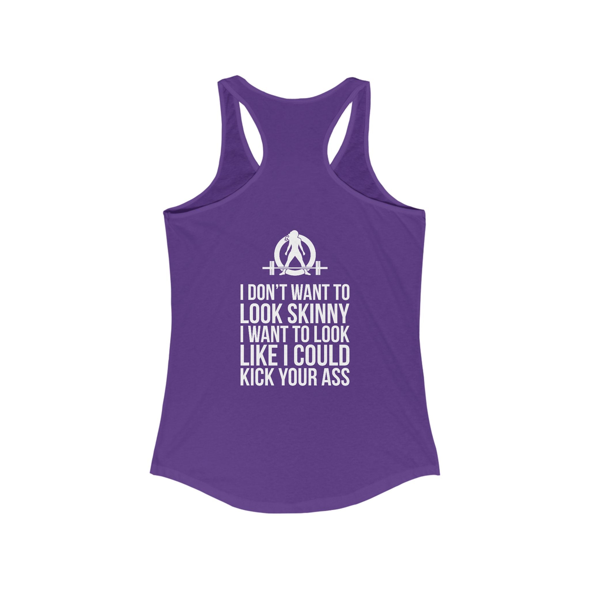 Kick Your Ass + WWLW - White Logo - Ideal Racerback Tank - V2