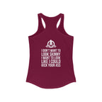 Kick Your Ass + WWLW – Women’s Racerback Tank | White Logo