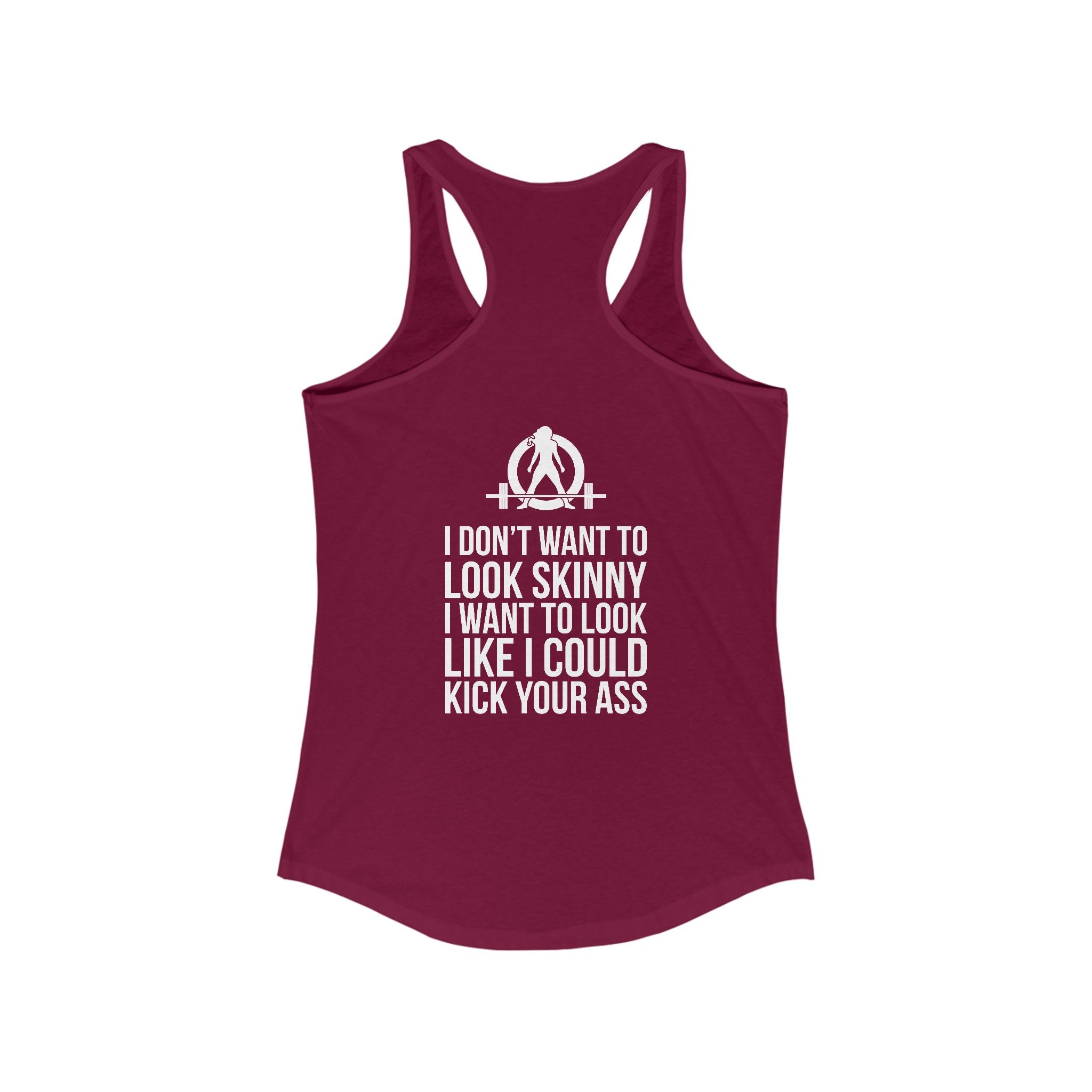 Kick Your Ass + WWLW - White Logo - Ideal Racerback Tank - V2