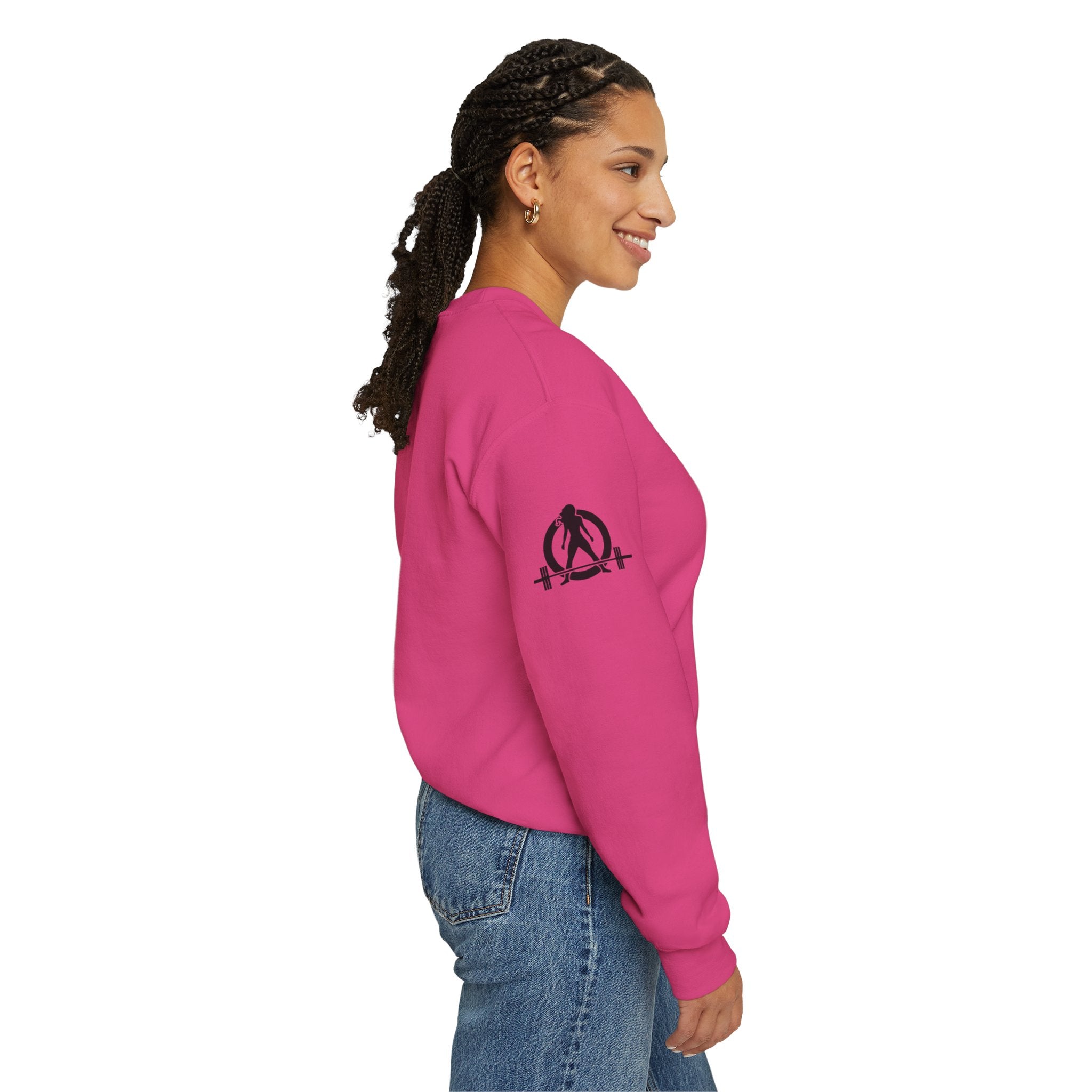 Iron Sharpens Iron - Unisex Heavy Blend™ Crewneck Sweatshirt - Front Black Logo - Plain Back