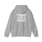 Strong Not Skinny – Unisex Hoodie | Distressed White Logo