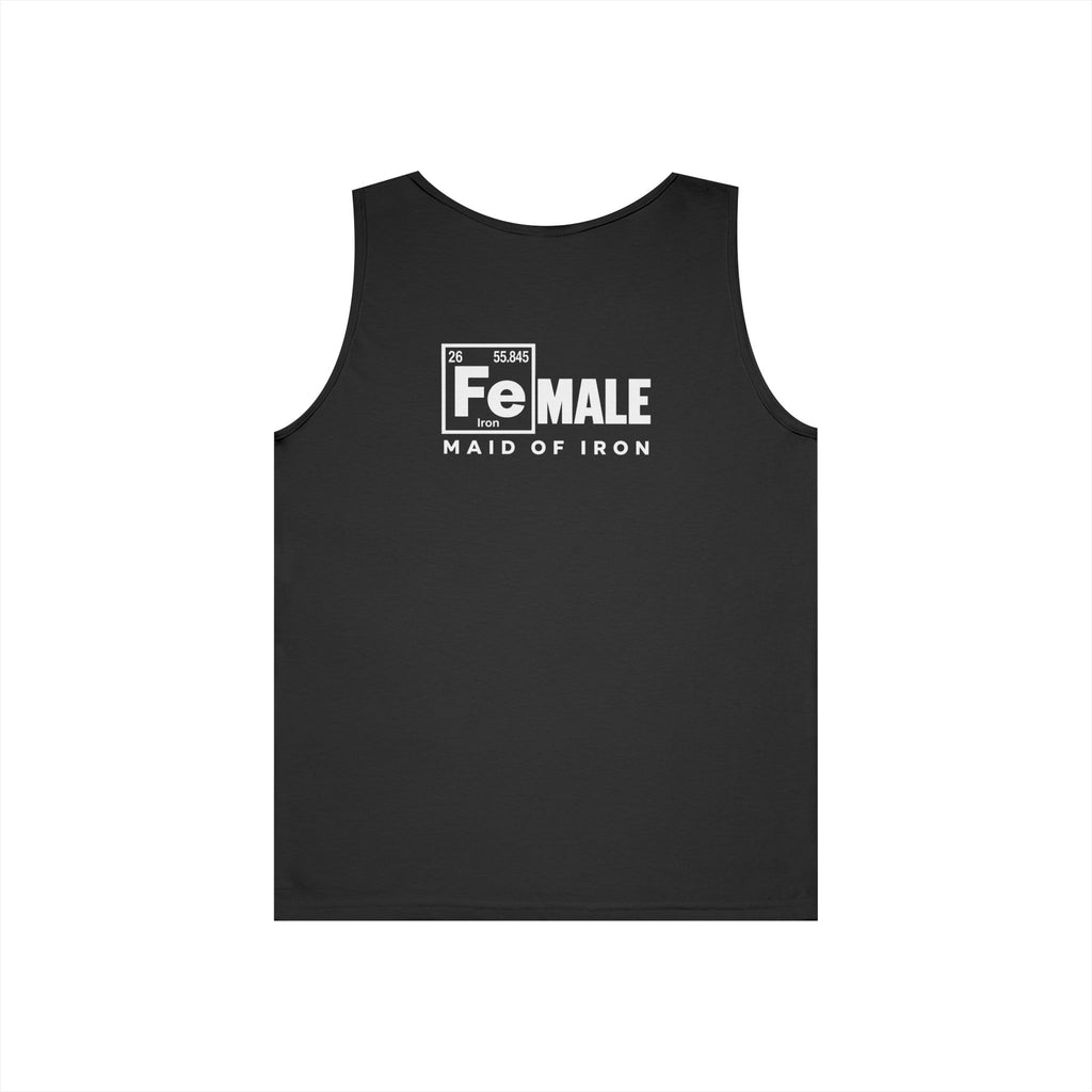 Maid of Iron - Black Tank Top - WWLW Front + Maid of Iron Back
