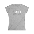 Built Different - Women's Softstyle Tee - White Logo Plain Back