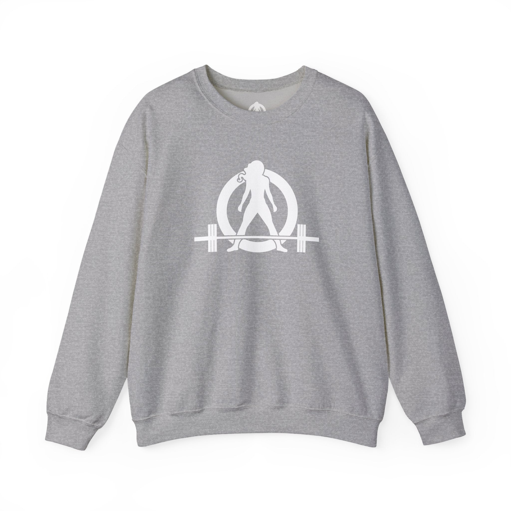 Workout To Burn Off The Crazy - Unisex Heavy Blend™ Crewneck Sweatshirt - Front White Logo - Front & Back Print