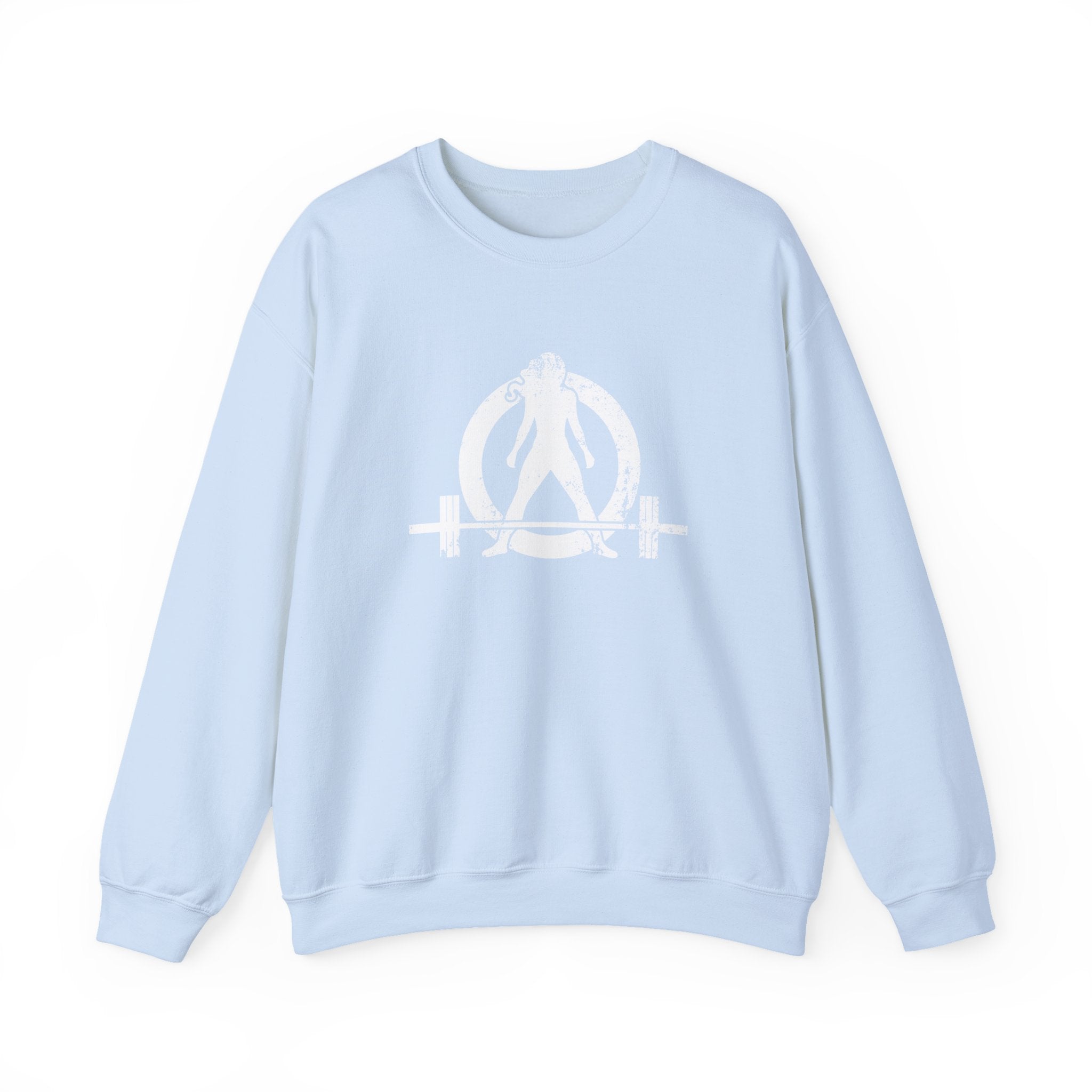 I DON’T WANT TO LOOK SKINNY I WANT TO LOOK LIKE I CAN KICK YOUR ASS - Unisex Heavy Blend™ Crewneck Sweatshirt - Distressed White Logo