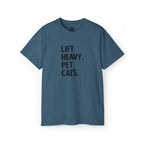 Lift Heavy Pet Cats - Unisex Ultra Cotton Tee - Black Logo