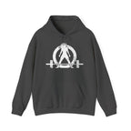 Good Girls Tone Bad Girls Deadlift - Distressed White Dark Logo - Unisex Heavy Blend Hooded Sweatshirt
