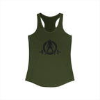 I Could Deadlift You - Women's Ideal Racerback Tank - Black Distressed Logo + Back