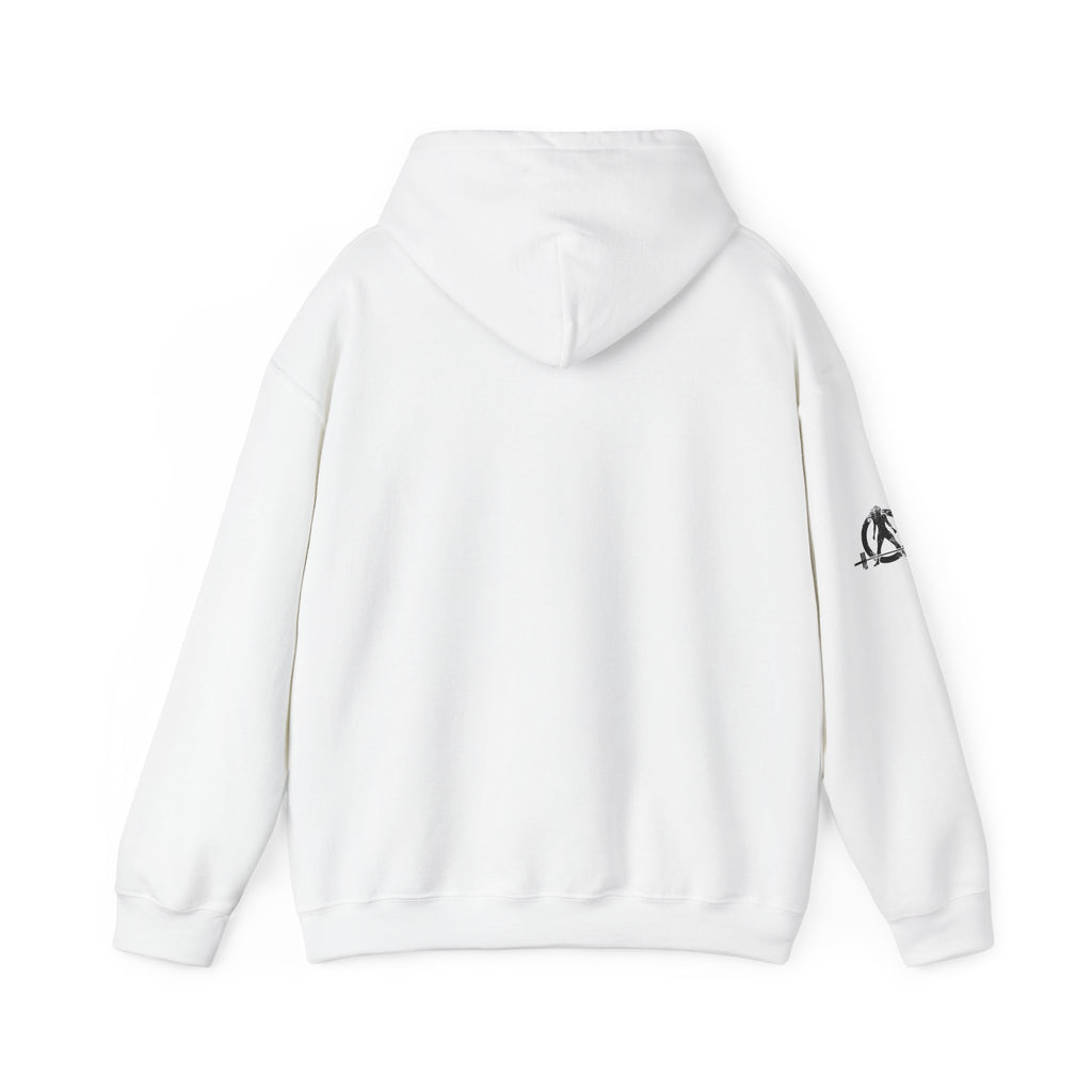 Coffee & Barbells  - Unisex Heavy Blend Hooded Sweatshirt - Black Logo on Front & Right Sleeve