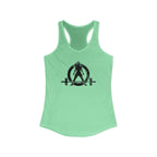 I Could Deadlift You - Women's Ideal Racerback Tank - Black Distressed Logo + Back